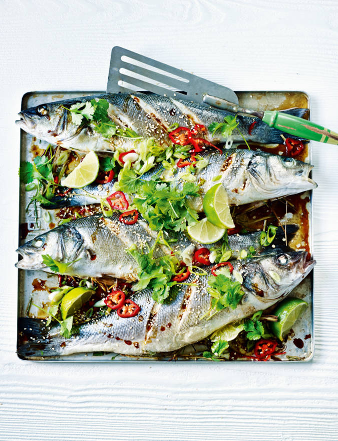 Speedy Asian baked seabass | Sainsbury's Magazine